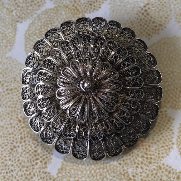 Vintage Filigree Brooch - Picture 1 of 8